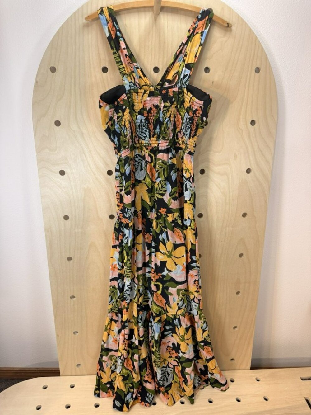 $297 Saylor Starlee Black Multicolor Floral Tiered Maxi Dress Women's size Small - Picture 10 of 14